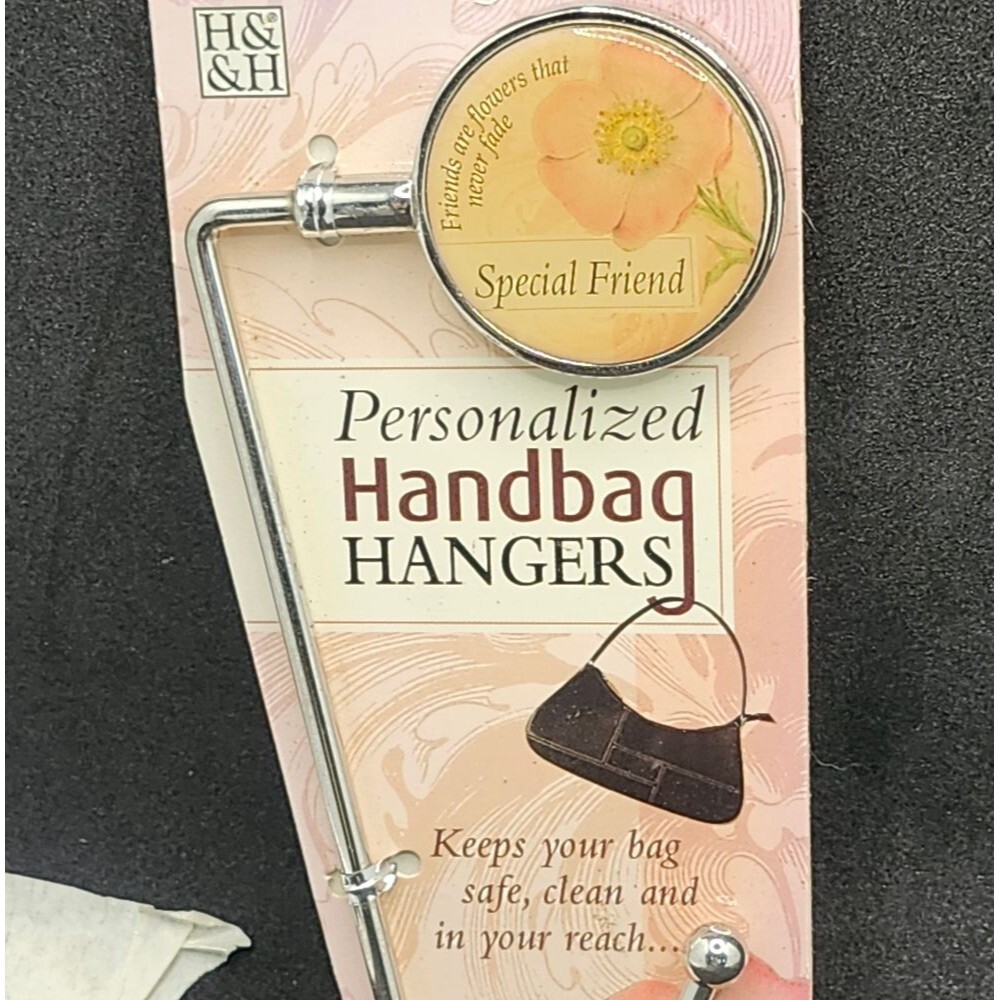 H&H “Special Friend” Personalized Handbag Hanger – Floral Purse Hook – Friendshi
